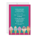 Ice Cream Party Birthday Invitation