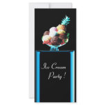 ICE CREAM PARTY - DESERT SHOP,blue red black Custom Rack Card