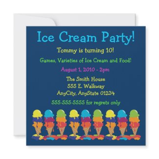 Ice Cream Party Invitation invitation