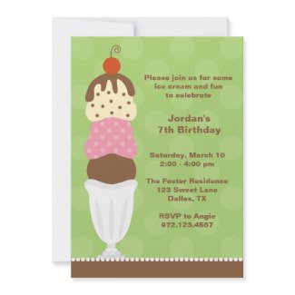 Ice Cream Party Invitation invitation