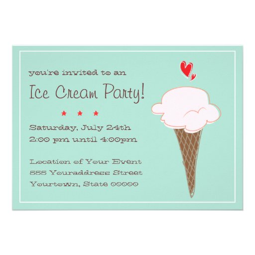 Ice Cream Party Invitation