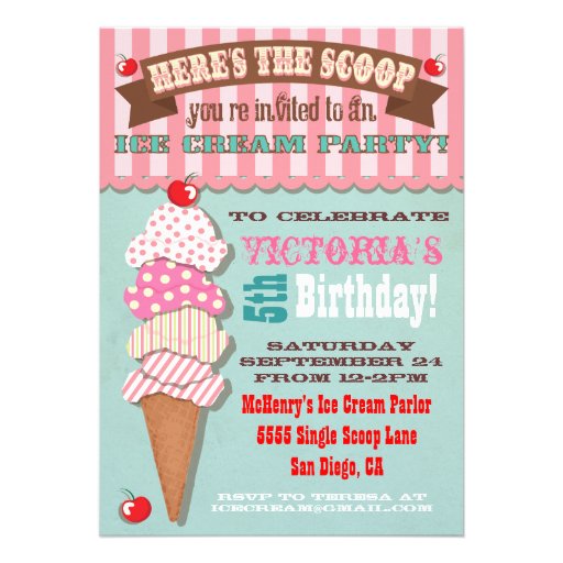 Ice Cream Party Invitation