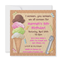 Ice Cream Party Invitation Celebration