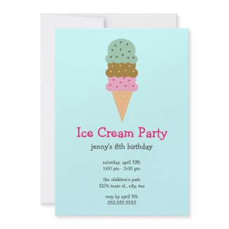 Ice Cream Party Invitations invitation