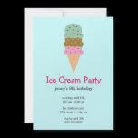 Ice Cream Party Invitations