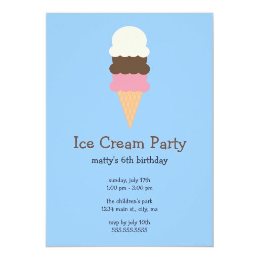 Ice Cream Party Invitations | Zazzle