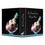 ICE CREAM PARTY  RECIPE BOOK ,black blue red binders