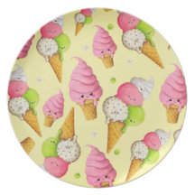 Ice Cream Pattern Dinner Plate