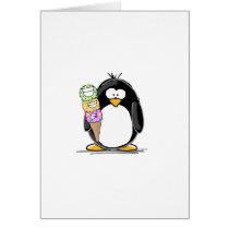 Ice Cream Penguin Greeting Card