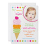 Ice Cream Photo Birthday Party Invitations