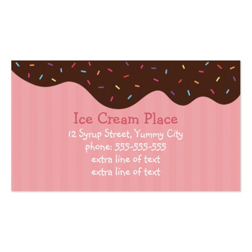 Ice Cream Place Business Card (front side)