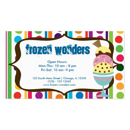 Ice Cream salon Business Card (front side)
