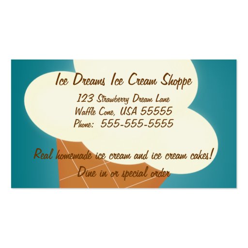 Ice Cream Shop Business Card (front side)