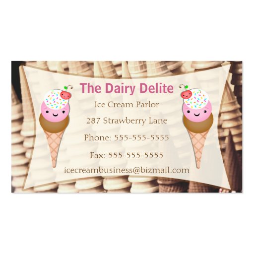 Ice Cream Shop / ParlorBusiness Card - Custom (front side)