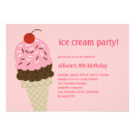 Ice Cream Shoppe Birthday Invitation - Pink invitations