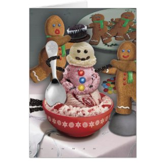 Ice Cream Snowman Card