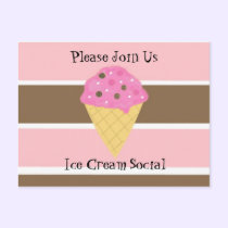 Ice Cream Social Invitation postcards