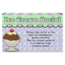 Ice Cream Social, Purple/Green Stripe Sundae Flyer Design