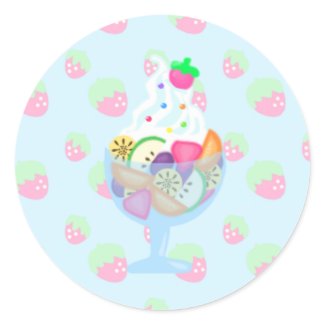 ice cream strawberry sticker