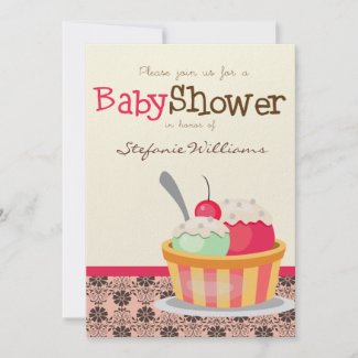 Ice Cream Sundae Baby Shower Invitation