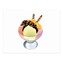 Ice Cream Sundae Post Card