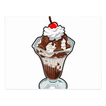Ice Cream Sundae Post Card