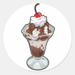 Ice Cream Sundae Round Stickers