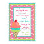 Ice Cream Treats Birthday Invitations