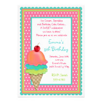Ice Cream Treats Birthday Invitations invitations
