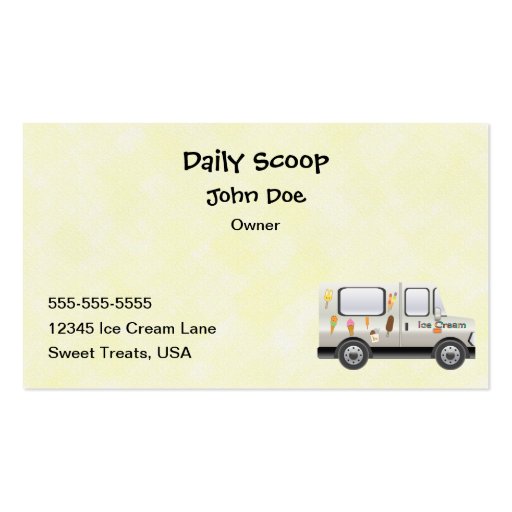 Ice Cream Truck Business Card (front side)