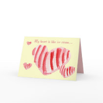 Ice Cream Valentine Hearts Card