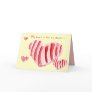 Ice Cream Valentine Hearts Card card
