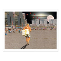 Ice Cream Vendor on Beach Post Cards