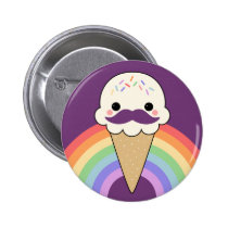 Ice Cream with Mustache buttons