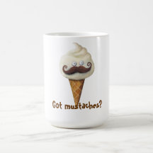 Ice Cream with Mustaches Coffee Mugs