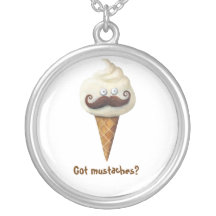 Ice Cream with Mustaches Custom Jewelry