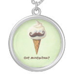 Ice Cream with Mustaches Necklaces