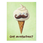 Ice Cream with Mustaches Postcards