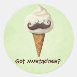 Ice Cream with Mustaches Sticker