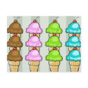 ice creams card postcards