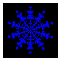 Ice Crystal - Blue posters