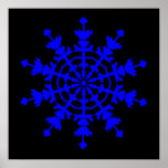 Ice Crystal - Blue Posters