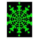 Ice Crystal - Green Greeting Card