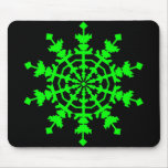 Ice Crystal - Green Mouse Pads