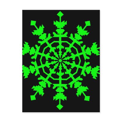 Ice Crystal - Green Postcards by lonvig
