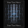 Ice Crystal Grove Fractal Art. Blue & Black Custom