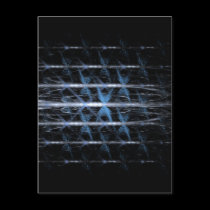 Ice Crystal Grove Fractal Art. Blue & Black Custom