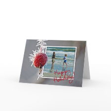 Ice Crystal Holiday Photo Template Card card