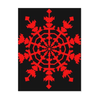 Ice Crystal - Red Post Cards by lonvig