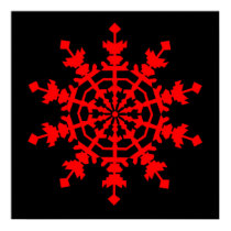 Ice Crystal - Red posters